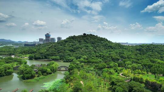 绍兴市梅山景区航拍风光