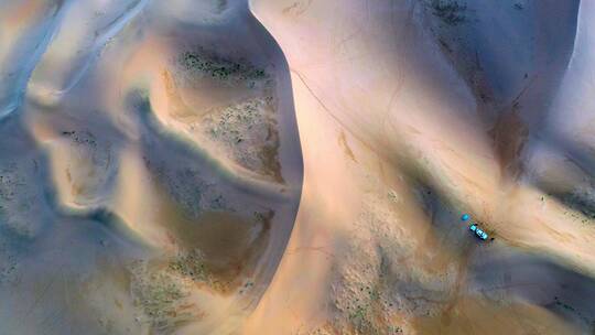 内蒙古阿拉善腾格里沙漠垂直俯拍