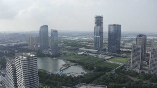 「有版权」航拍昆山花桥城市建筑4K-2