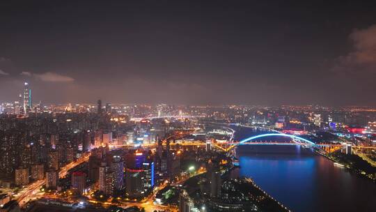 卢浦大桥定向夜景延时航拍