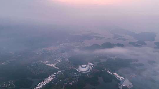 千岛湖体育馆日出