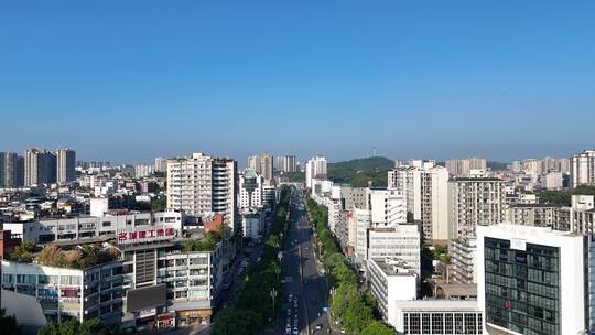 航拍四川自贡建设自贡汇东路