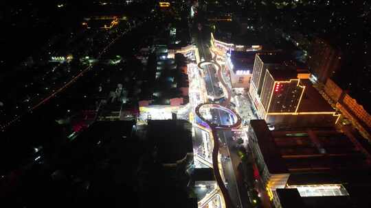 城市夜景俯瞰灯火辉煌景象