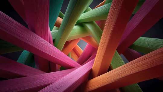 彩色线条交织缠绕的抽象艺术