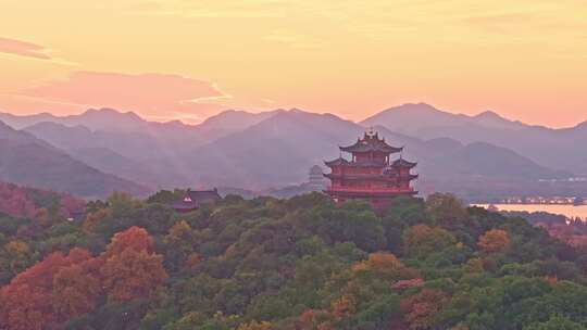 杭州城隍阁雷峰塔西湖风景