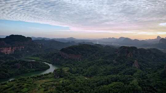 航拍韶关丹霞地貌丹霞山 阳元峰 长老峰景区