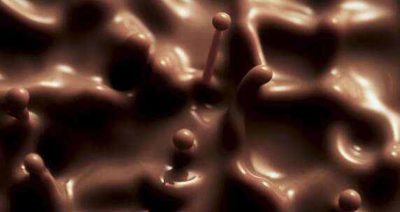 巧克力液融化巧克力糖衣的慢动作