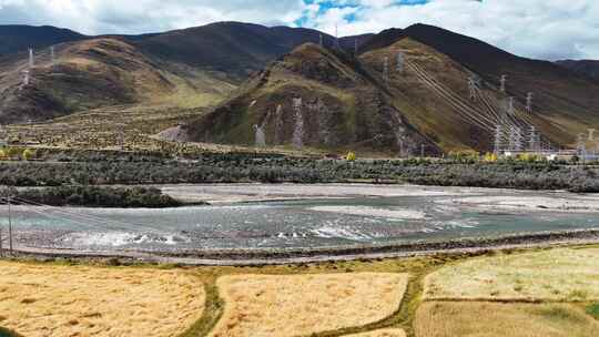 西藏高原山川河流视频素材模板下载