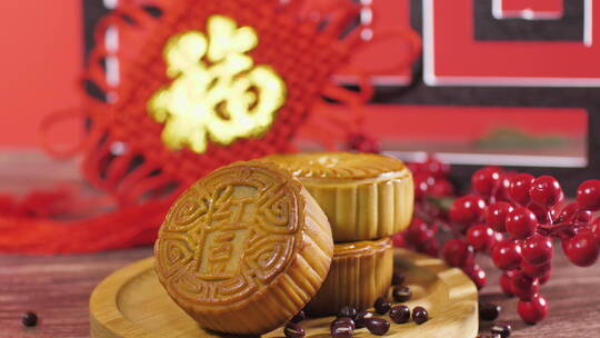 中国传统美食八月十五中秋节月饼甜点