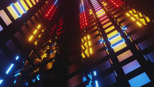 霓虹灯隧道4K分辨率视觉设计效果VJ舞台背景