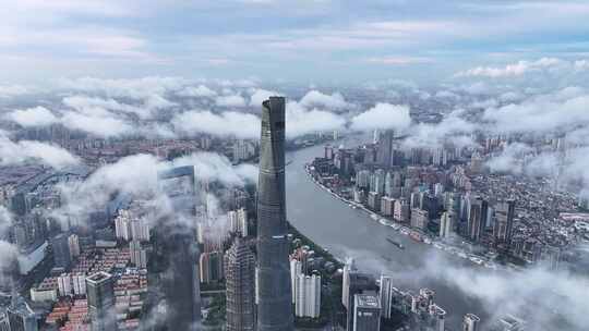 上海 陆家嘴 上海中心高空俯瞰 上海航拍
