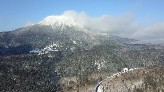 原创 日本北海道阿寒湖雄阿寒山雪景航拍