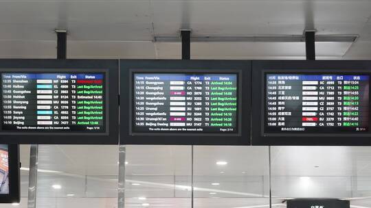 机场大厅航班动态显示屏