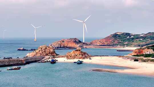 海上风力发电4K素材（福州平潭）