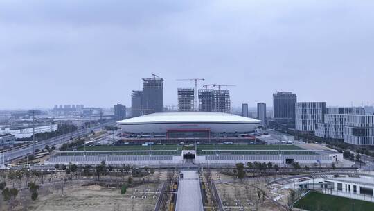上海浦东足球场航拍宣传片