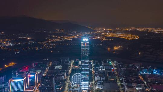 深圳_CFC夜景全景航拍延时4K