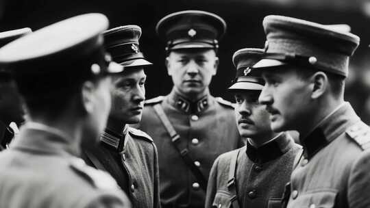 上世纪军队士兵交流场景