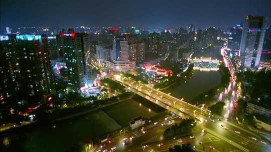 成都九眼桥道路夜景