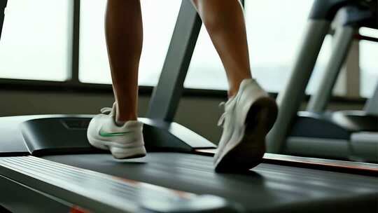 健身房跑步机运动健康生活视频