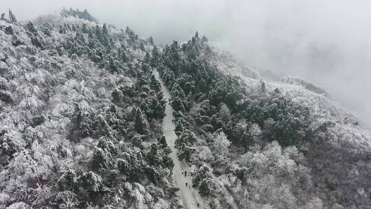 航拍南岳衡山绝美雾凇风光