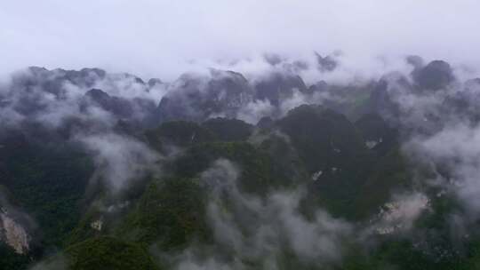 航拍雨后群山云雾缭绕山峦叠嶂山脉山川