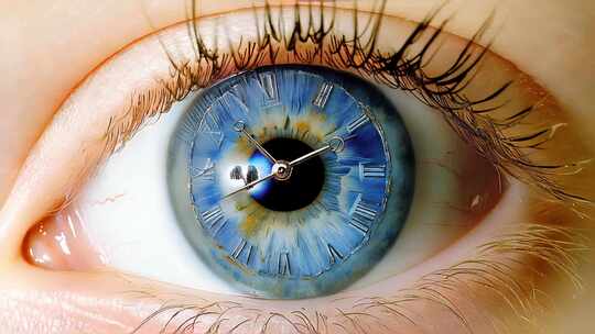 创意时间流逝时钟表盘沙漏光影时光变化