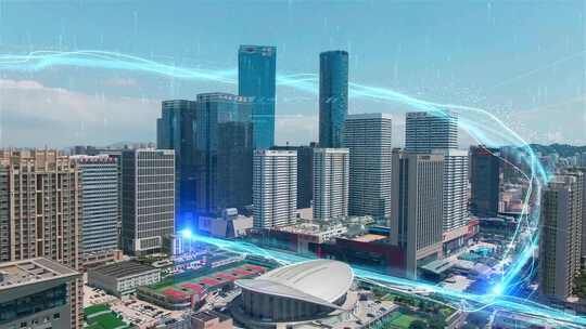 科技城市 互联网  智慧城市 科技大楼 视频素材模板下载
