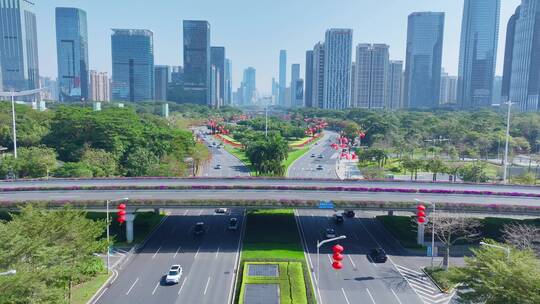 深圳深南大道新年装饰节日气氛