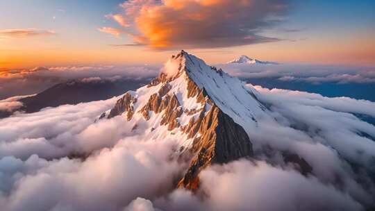 雪山云海壮丽全景