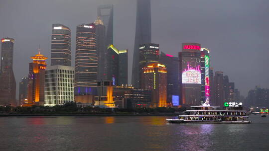 中国上海的夜景视频素材模板下载