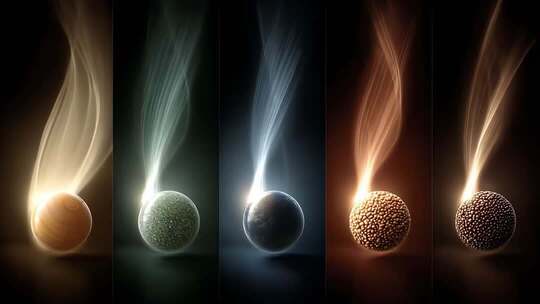 五彩能量球汇聚光芒绽放希望