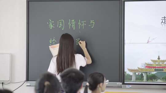 老师授课黑板教学教师学生上课教学校园