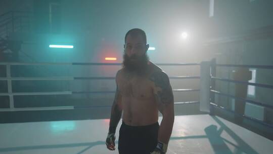拳击运动员在健身视频素材模板下载
