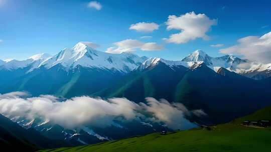 雪山山峰山脉风景