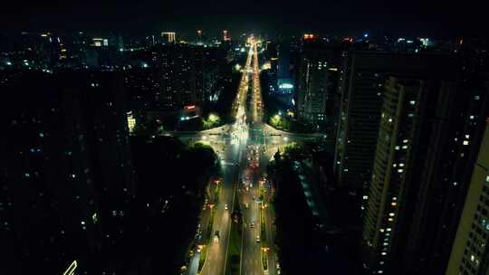 合集山东潍坊城市夜景交通航拍