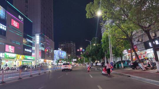 城市夜景街头景象