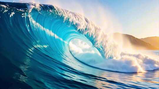 大海浪花灯塔海浪升格滔天巨浪大海海浪浪花