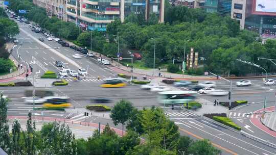 北京二环路三环路繁忙的城市交通车流延时视频素材模板下载