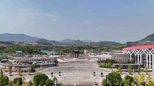 四川达州莲花湖湿地公园航拍