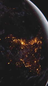 夜晚从太空看地球