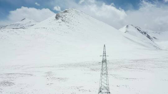 航拍西藏那曲比如县夏拉雪山风景