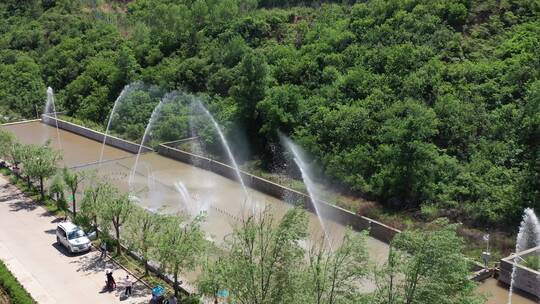 航拍古风四合院建筑