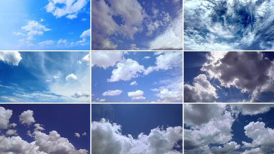 11种蓝天白云合集视频素材模板下载