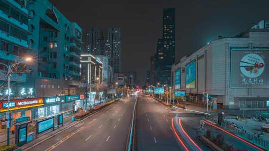 南京车流洪武路夜景