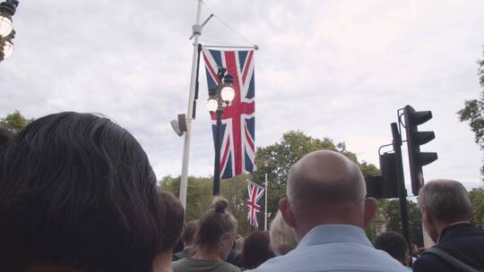 仪式观景区英国国旗的低角度拍摄