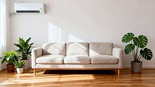 室内简约沙发绿植场景