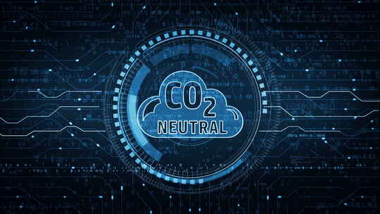 CO2中性零排放脱碳符号环路数字概念
