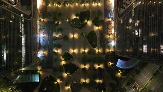 台州夜景航拍空镜