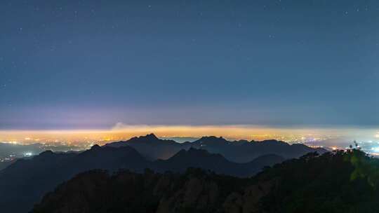 辽宁鞍山千山夜晚星空延时