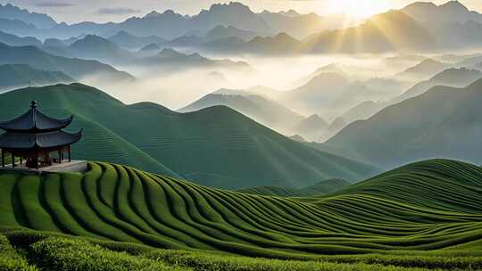 茶文化茶叶种植茶山